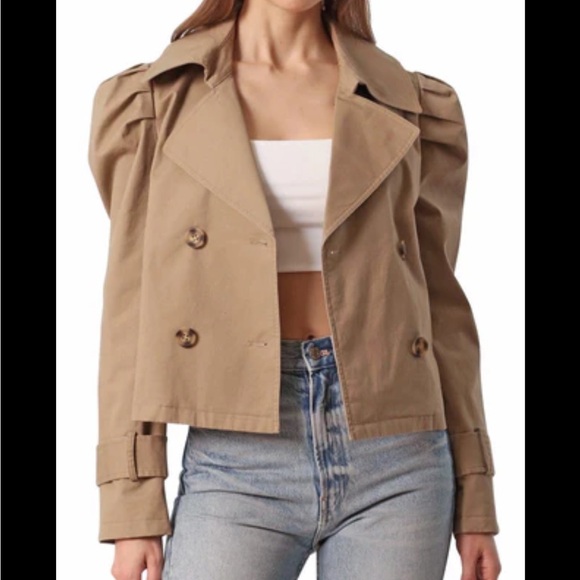 Avec Les Filles Jackets & Blazers - Avec Les Filles Tan Trench Coat